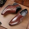 Модные, горячо продаваемые мужские банкетные туфли, свадебные туфли жениха, Европа, Америка, высококлассные элегантные коричневые мужские деловые кожаные туфли