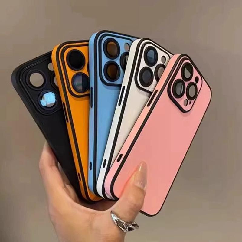 Роскошный матовый чехол из кожзама для iPhone 11 12 13 14 15 16 Pro Max Plus, противоударный бампер с защитой объектива, задняя крышка