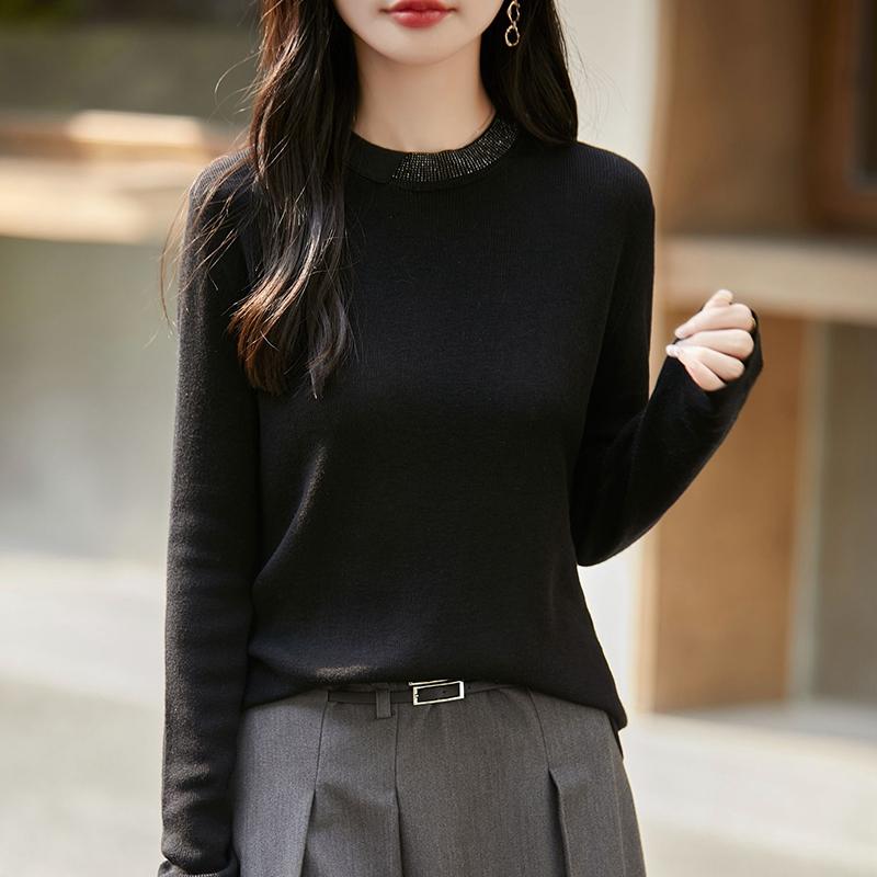 Женский кашемировый свитер Qinghe кашемир 50% шерсть 50% шелк Женский осенне-зимний кашемировый свитер мягкий и теплый