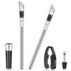Wine Cooling Rod Stainless Frozen Stick Beer Chiller Stick Ice Wine Cooler 4 in 1 Wine Cooling w/ Wine Pourer Stopper Cutter