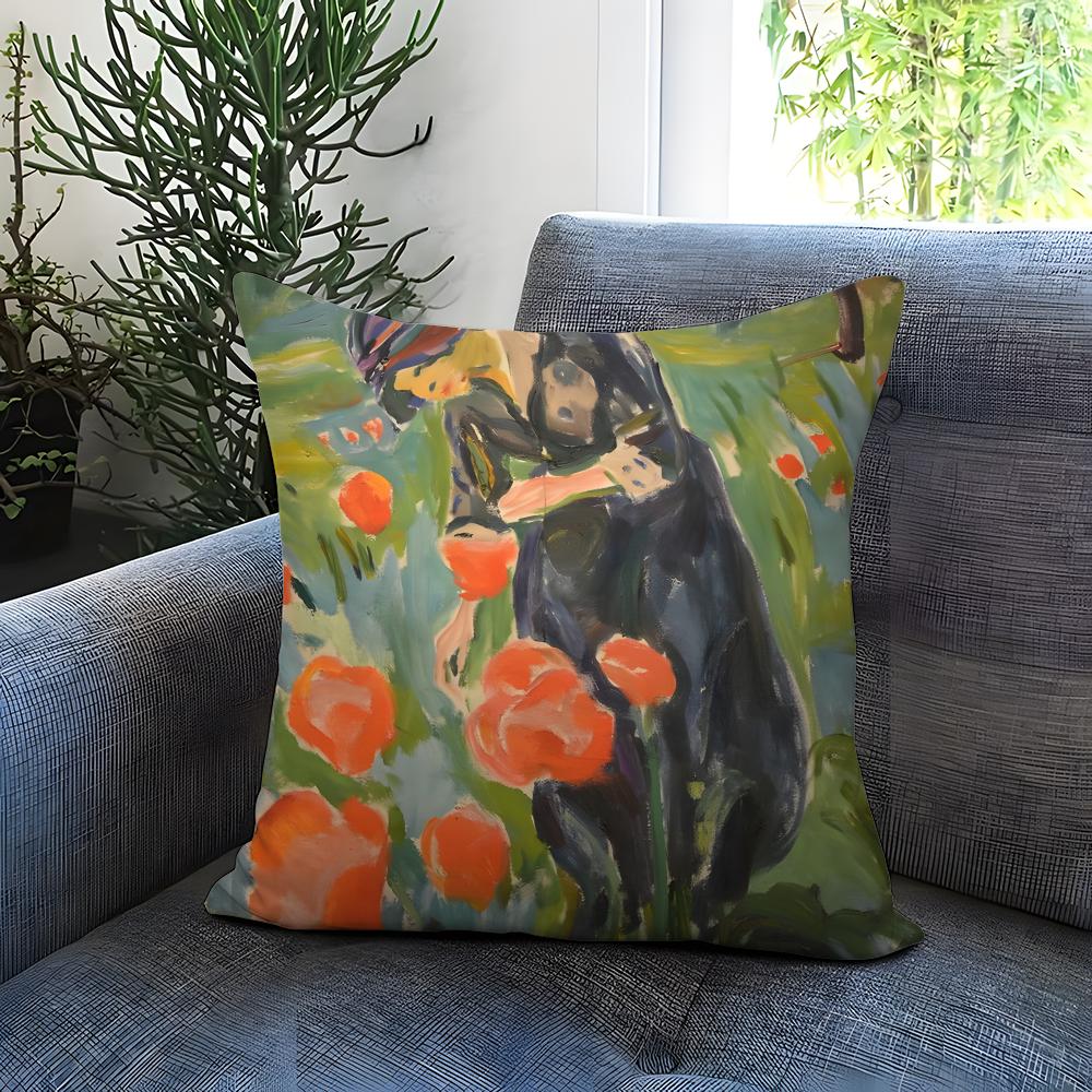 Stylish Eedvard Munchied Cushion Cover Comfortable Reversible Pillow Cover Ideal for Car Sofa Bedroom Beyond