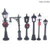 2/12Pcs Mini Christmas Street Lights Model Garden Street Lights Dollhouse Simulation Miniatures Lights Ornaments Home Decor