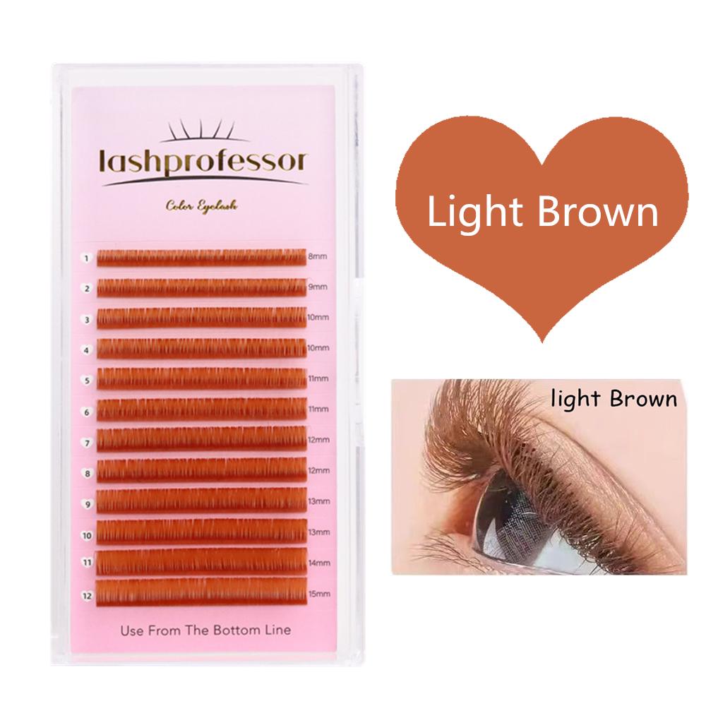 0.05 0.07 Light/Medium/Dark Brown Russian Volume Eyelashes Extension Brown Individual Lashes Normal Fanning Eyelashes Cilia