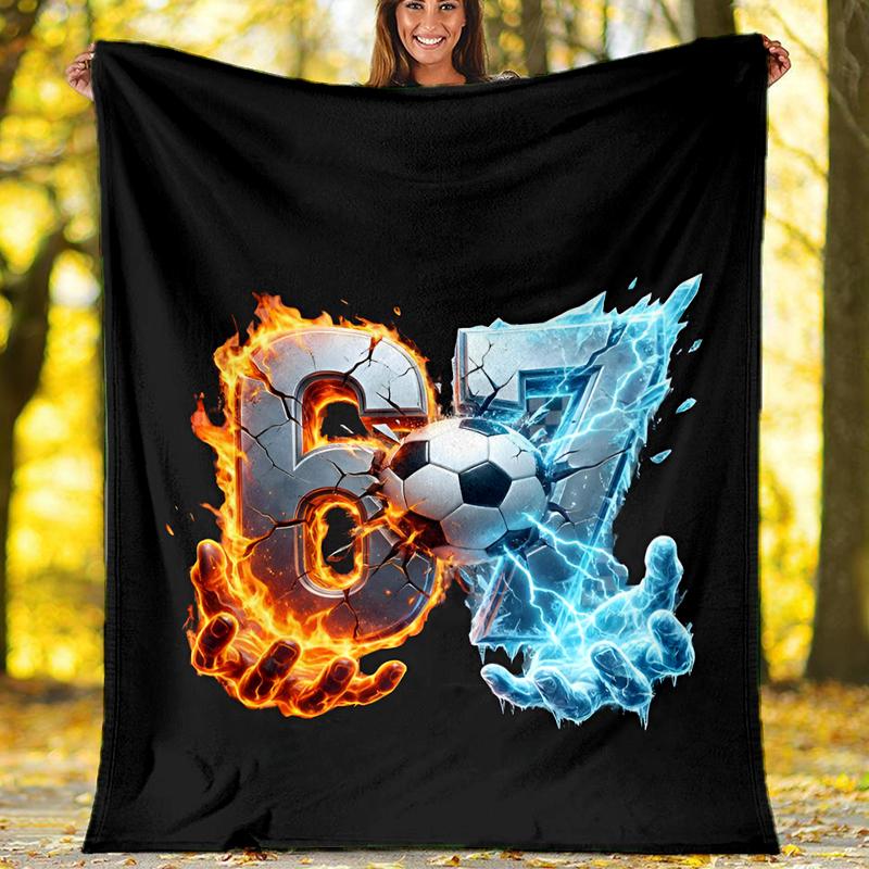 67 Theme Printed Blanket - Perfect for Couch, Bed, Travel & Outdoor Use | Machine Washable, Cozy & Durable.