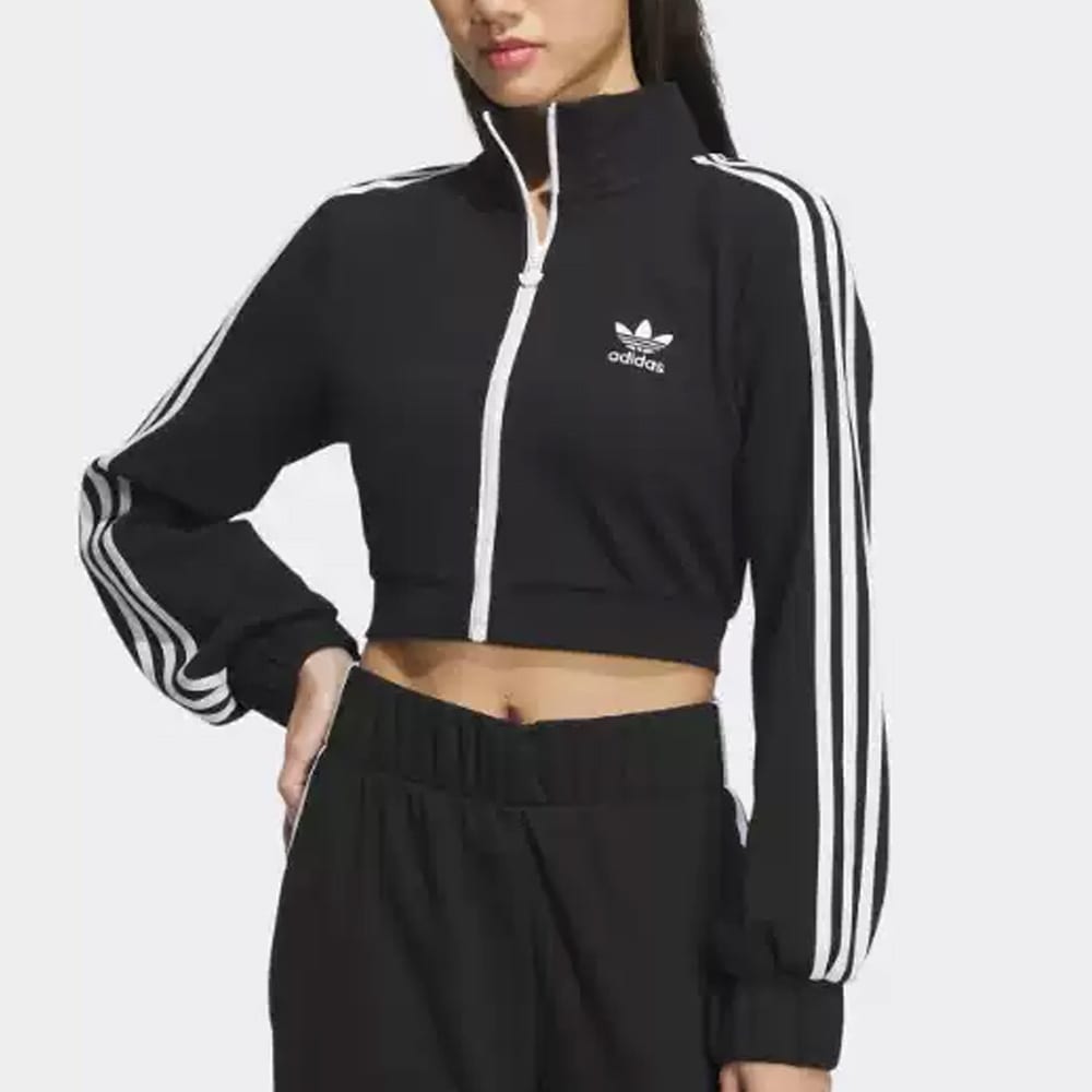 adidas Оригиналы Коллекция Горячих Девушек Укороченные Пальто Женские Черный Стойкий Воротник Умеренный IP3004
