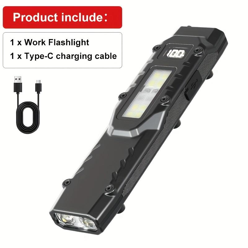 Portable Flat Flashlight with Warning Red Light Beam LED Combination Side Light Pocket Small Flashlight Suitable for Outdoor Emergency Operation