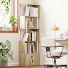 Bibliothèque - HOMCOM - 5 niveaux - étagères et placard double porte - panneau de particules - 60 x 23,8 x 179,2 cm - bois naturel