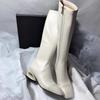 Square Toe Block Heel Back Zipper Fashion Simple Boots New High-end Fashion Women's Boots for Autumn and Winter