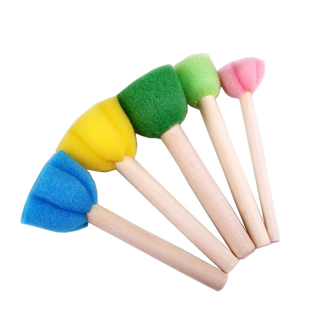 5 шт. Ассорти, круглые губки для рисования, набор кистей для рисования, инструменты для рисования, стиплер для детей, рисование, ремесла и искусство рисования граффити своими руками