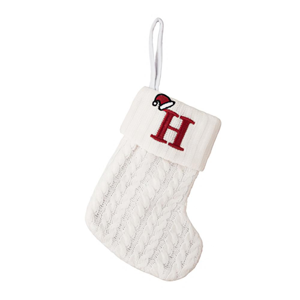 Рождественский чулок, подвесное украшение, вязание, буква, носки Санты, подвеска на рождественскую елку для дома, праздничный декор для камина