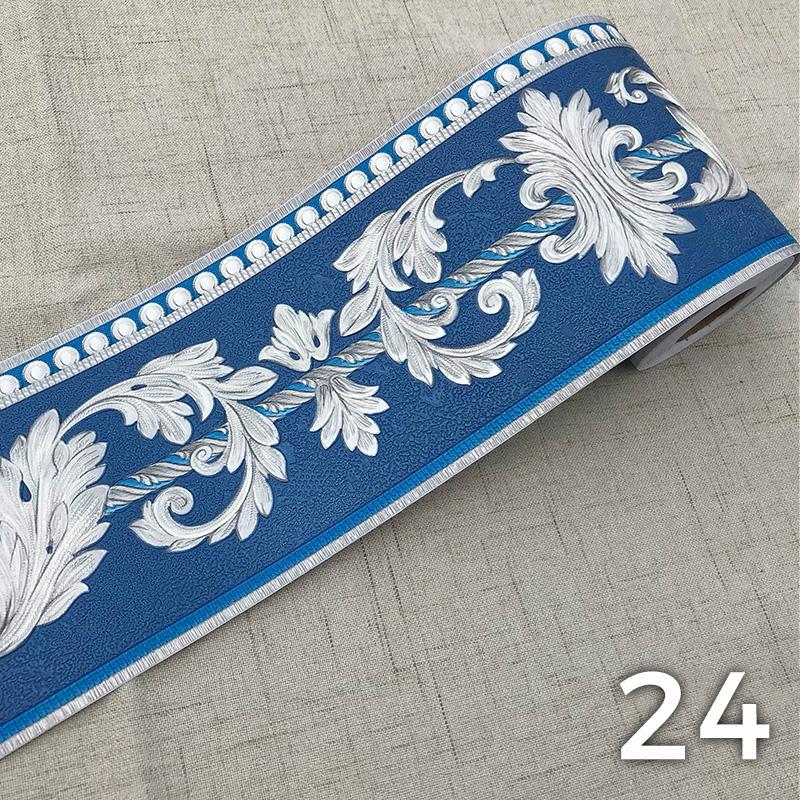 5M ПВХ самоклеящиеся наклейки на плинтус, цветочные наклейки на талию, водонепроницаемые 3D настенные бордюры для ванной комнаты, декор