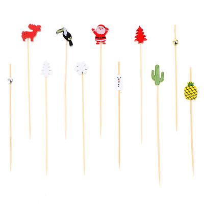 100 шт. 12 см. Бамбуковая вилка для шведского стола, кекс, фруктовая вилка для вечеринки, десерт, салатная палочка