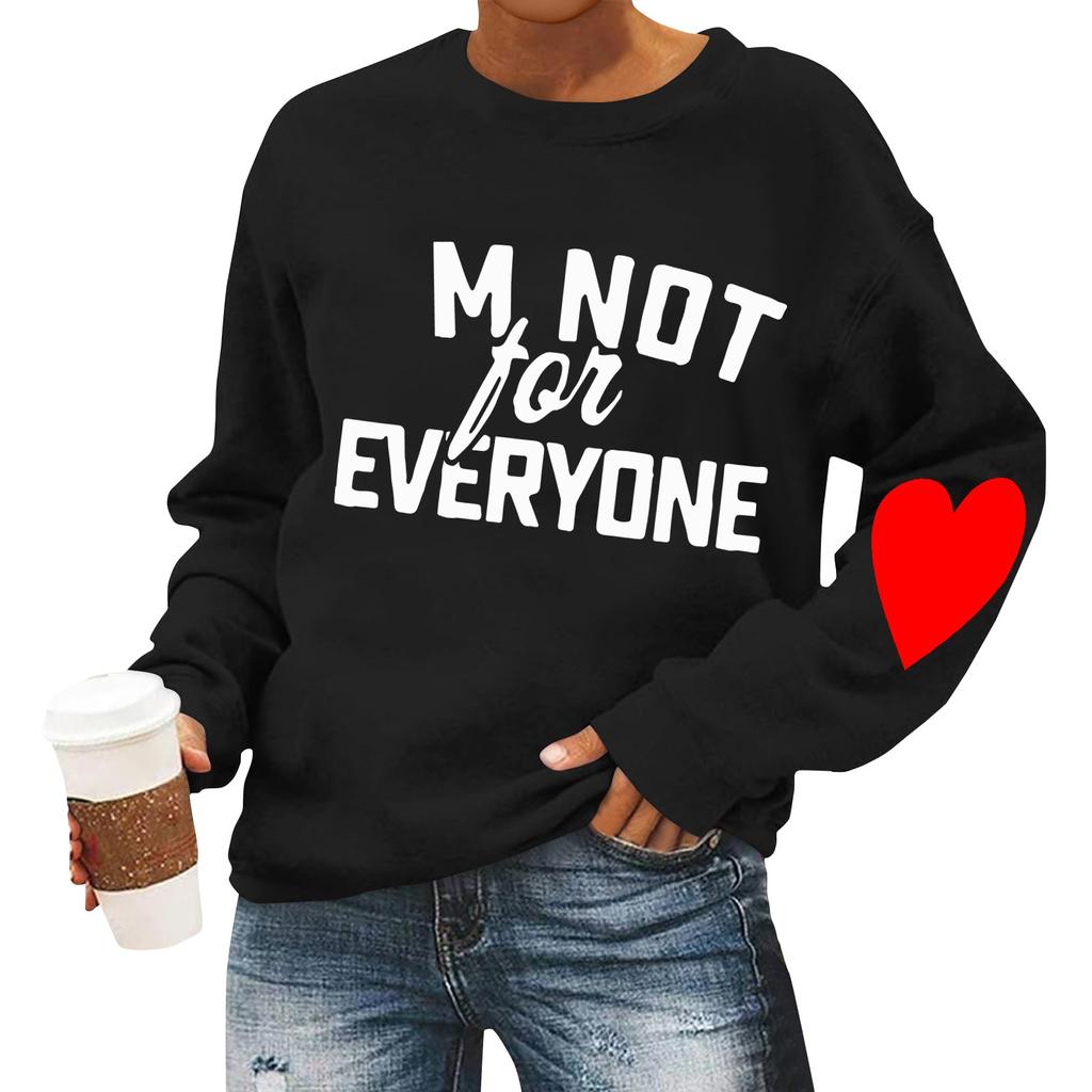 Женская повседневная мода ко Дню святого Валентина с принтом, длинным рукавом, круглым вырезом, толстовки, пуловеры, топы