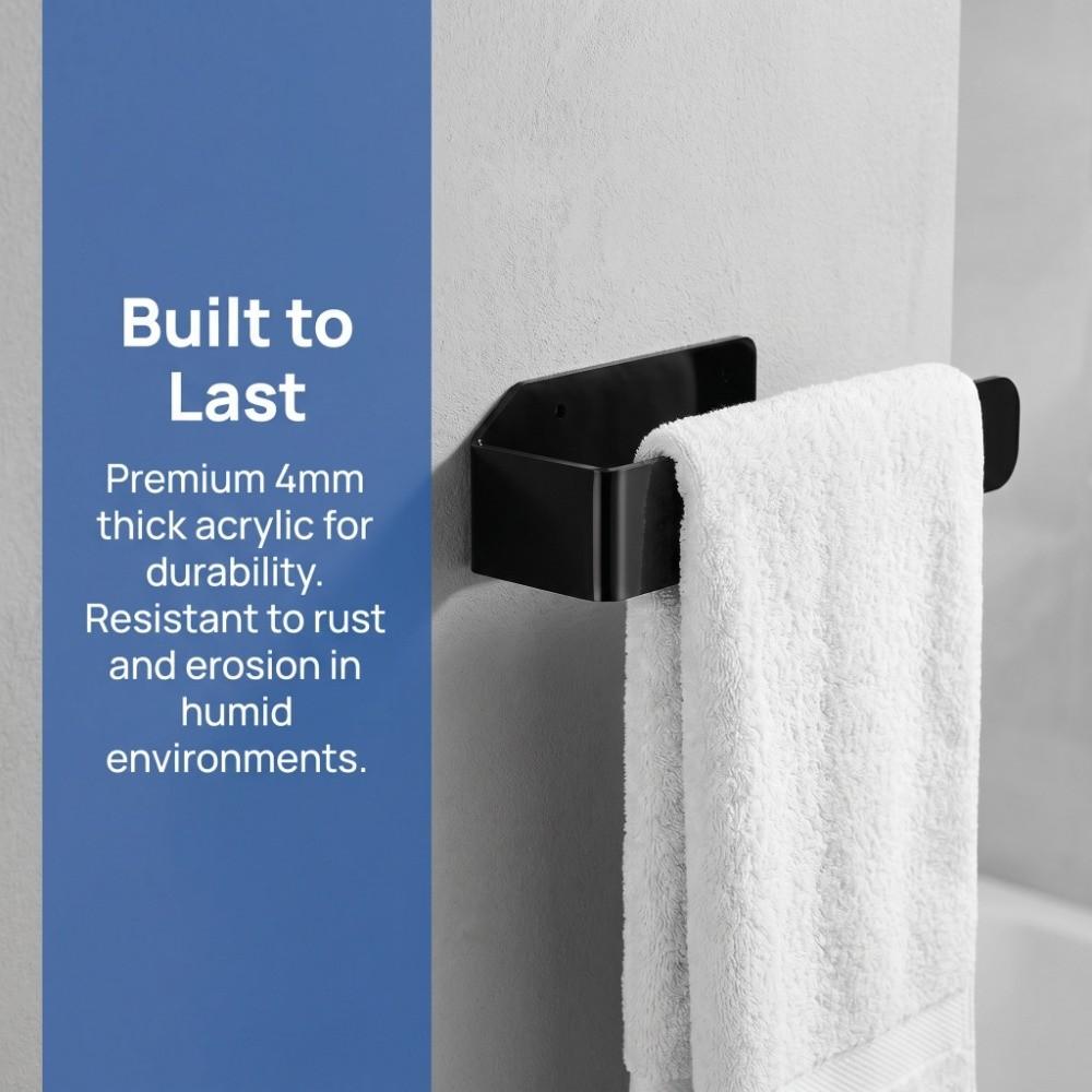 Wall Mounted Towel Rack Acrylic Towel Hanger Bathroom Kitchen Toilet Laundry Room