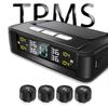 Универсальная система контроля давления в шинах автомобиля TPMS, 4 датчика, дисплей, интеллектуальное предупреждение о давлении и температуре в шинах на солнечной батарее