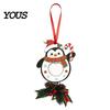 Festive Tree Pendants Wooden Christmas Ornaments, 2D Stocking House Shaped Photo Frame Hanging Decorative Wood Crafts Decor, Xmas Ornament for Family