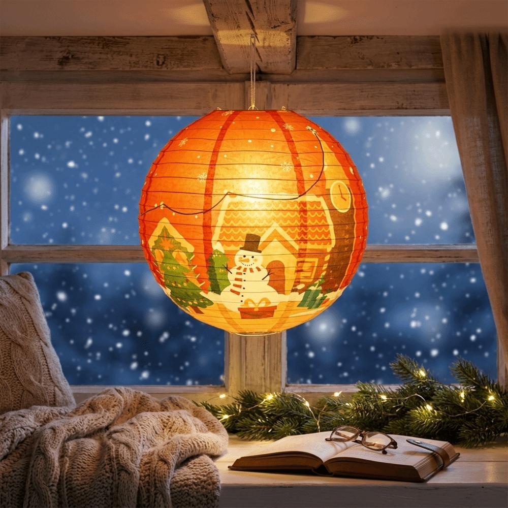 Santa Claus Christmas Hanging Ornaments DIY Folding Lantern Ball Festival Lanterns Christmas Party