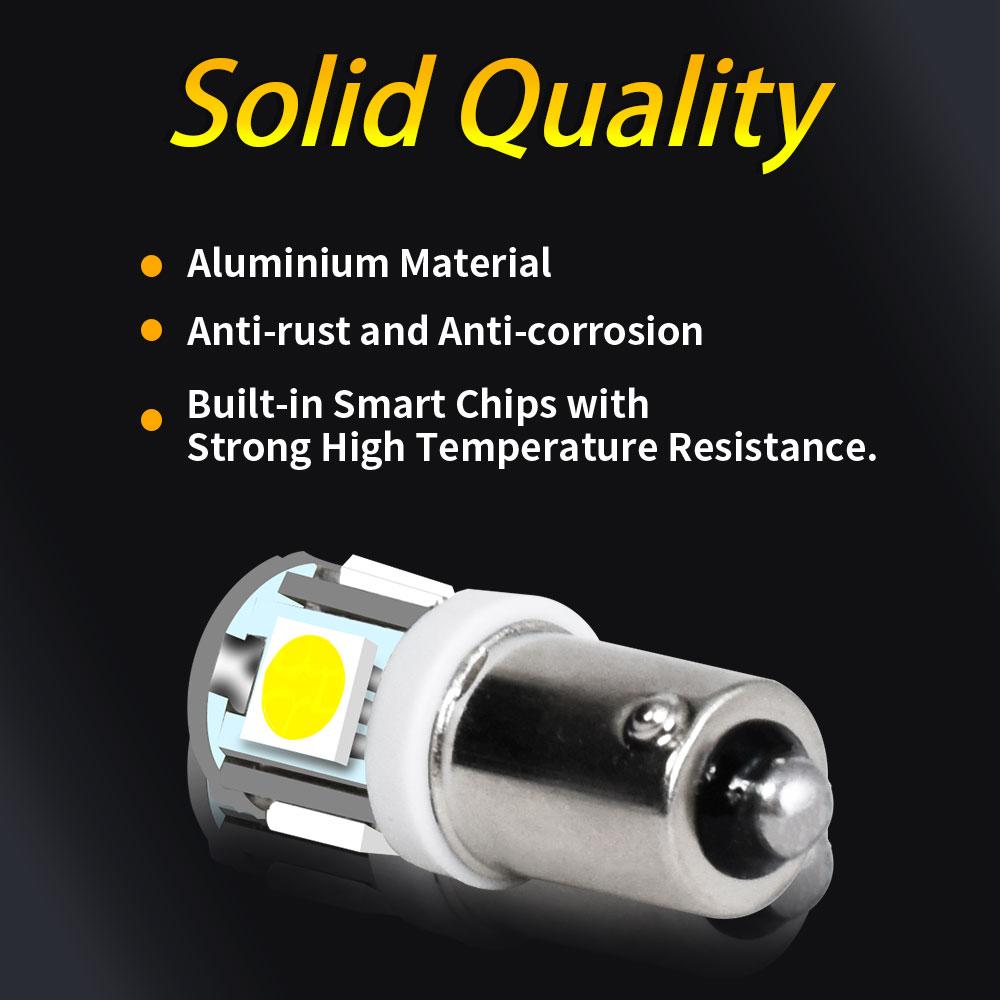 Ultra Bright BA9S 5050 5SMD LED Turn Signal T4W H5W Car Dome Bulbs Reverse Brake Stop Backup Interior Roof Door Clearance Lights Bulbs 7