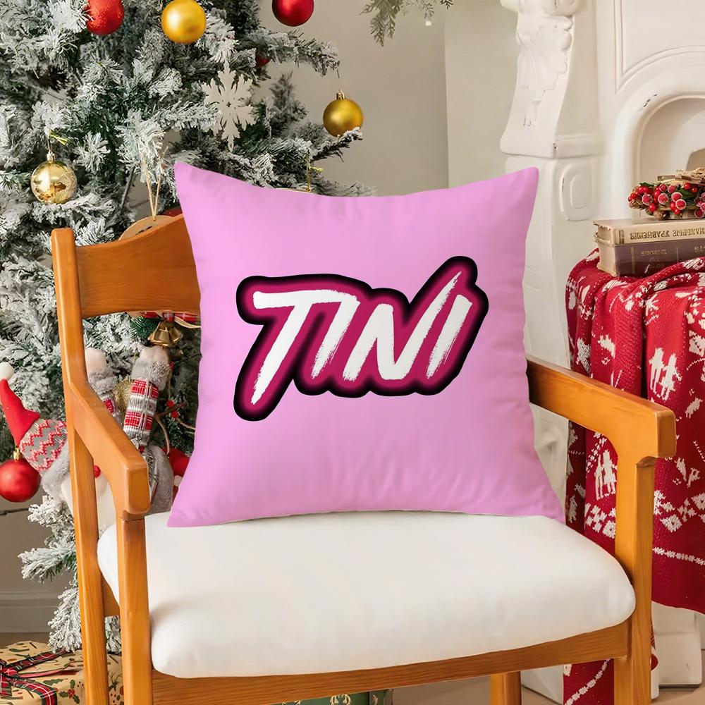 Singer MMartina Stoessel TINI Music Pillow Case Silky Short Plush With Invisible Zipper Dustproof Sofa Cushion Cover