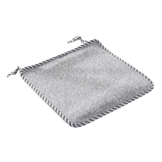 Decorative Seat Mat for Rattan Chairs Cotton Linen Chair Pad with Ties, Striped Plaid Comfortable Pads Patio Lace Trim, Breathable Dining Office Soft