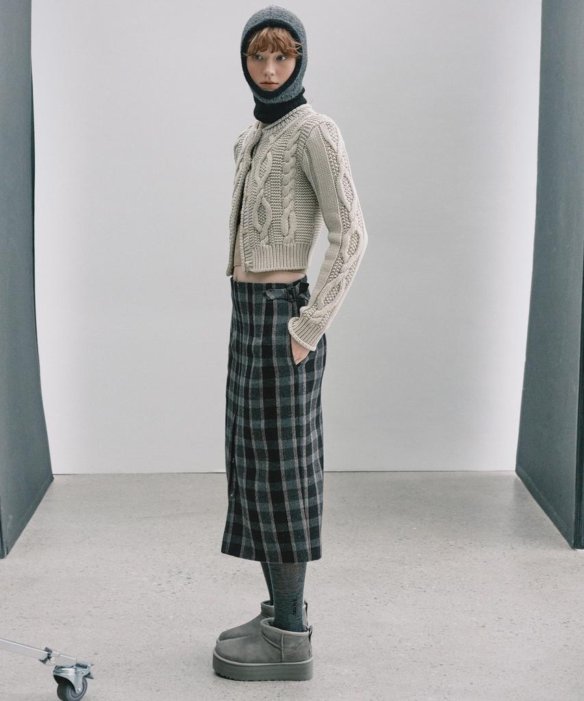 GROVE Grvr Sports_Cable Cardigan_Beige