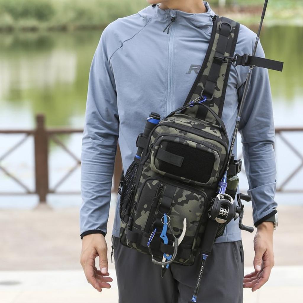 Crossbody Bag Unisex Oxford Multi Pocket Fishing Outdoor