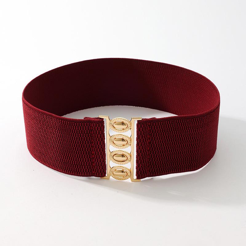 Женский вязаный пояс с широкой талией и металлической застежкой для стильной повседневной носки