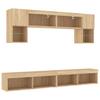 6 Piece Living Wall Unit with LED Lighting Sonoma Oak Wood Based Material