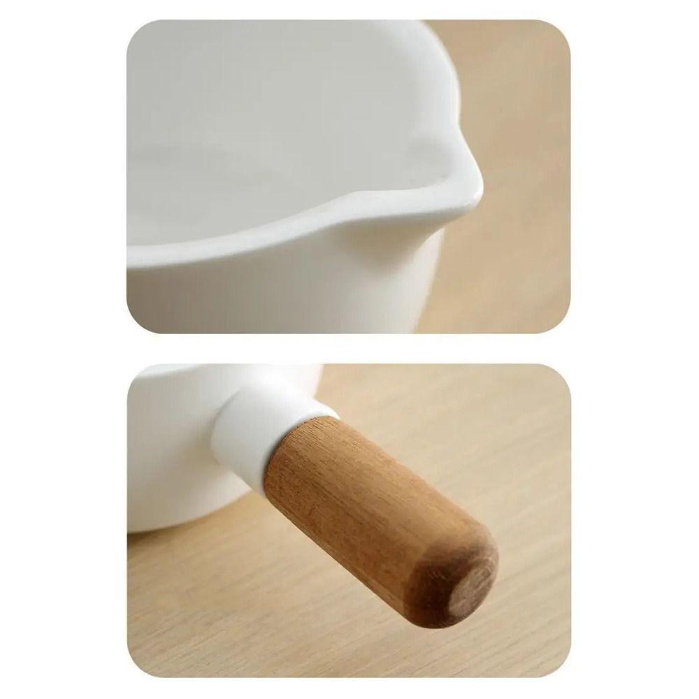 Efficient Grinding Hand-held Mashing Jar with Wood Handle Pottery Grinding Bowl  Household
