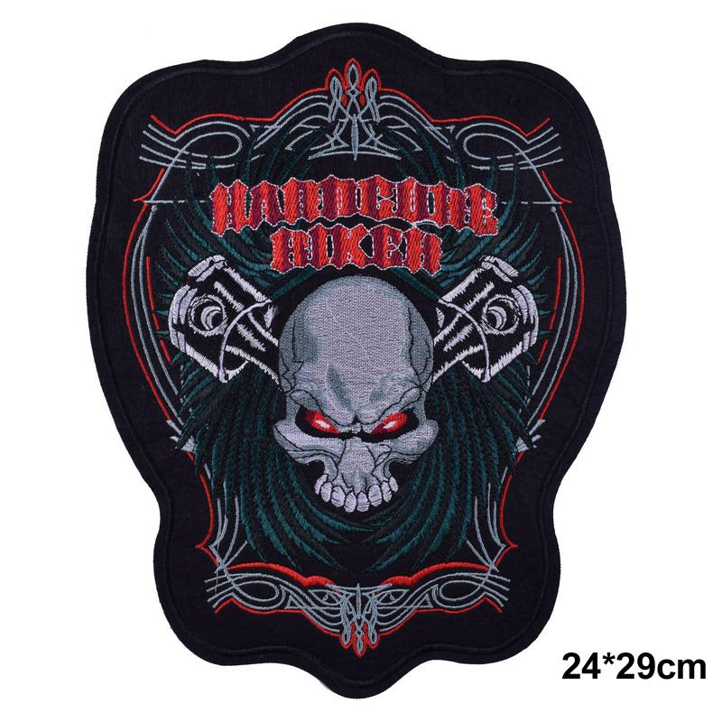 Пистолеты Череп Железная нашивка Группа Панк Pacth Железо на вышитые нашивки Одежда Наклейки DIY Джинсовая куртка Аппликация Значок Украшение