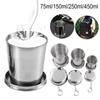 Portable With Keychain Stainless Steel Folding Coffee Handcup Telescopic Mug Collapsible Cup
