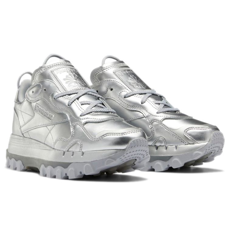 Reebok Карди Би X Классическая кожа Серебристый металлик Оловянный GW2632