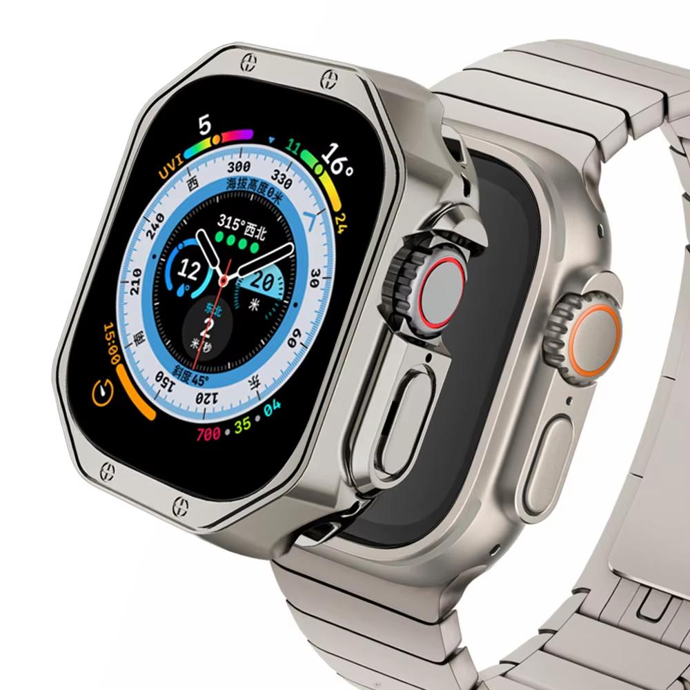 Металлический TPU Бампер Чехол Для Apple Watch Ultra 3 49мм 11 10 46мм 42мм Защитная Крышка для iWatch 9 8 7 6 SE 41мм 45мм 38мм 40 44мм