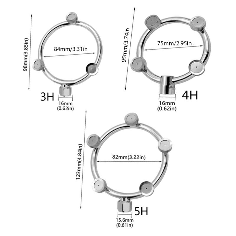Garden Hose Nozzle Splitter Stainless Steel Fan Shaped Mist Spray Head for Extensive Coverage in Gardens and Farms