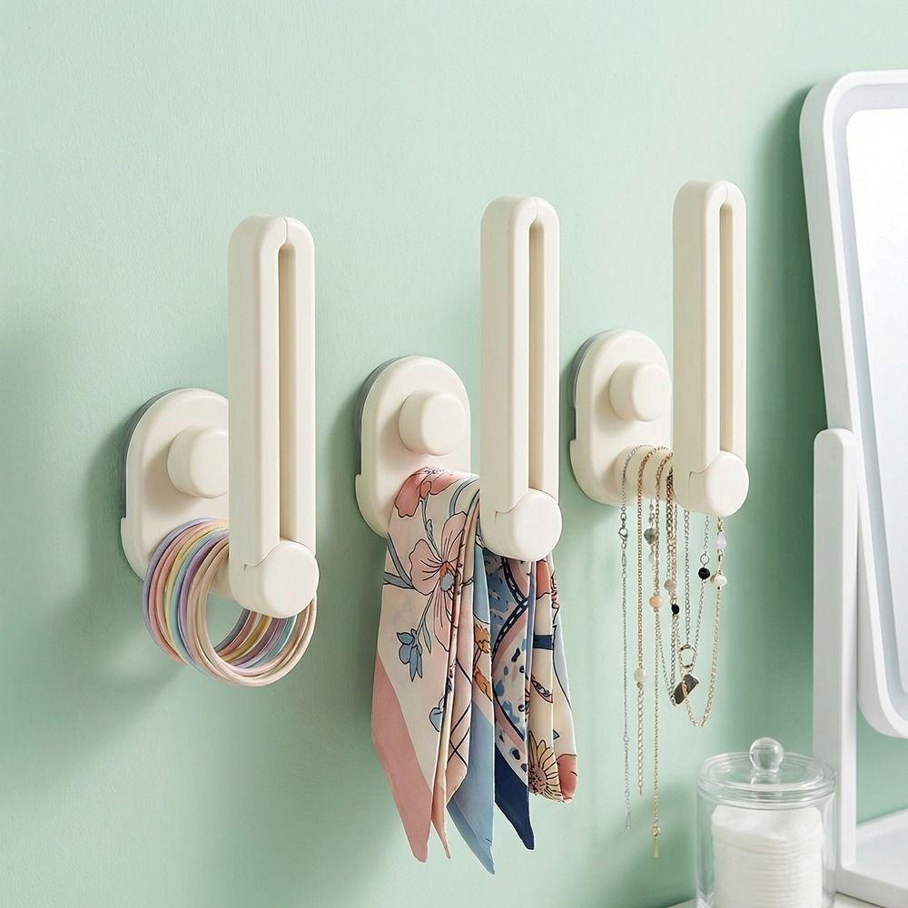 2 Pieces Wall Mounted Suction Cup Hair Tie Storage Rack Scrunchies Storage Rack for Bathroom