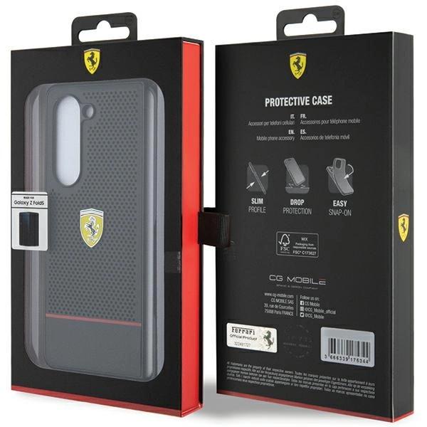 Ferrari Perforated Line Case For Samsung Galaxy Z Fold 5 - Black