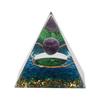 Crystal Pyramid 6CM Epoxy Positive Energy Generator Pyramid for Stress Relieve Healing Meditation