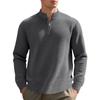 Men Loose Fit Stand Collar Half Zip Jacquard Sweatshirt