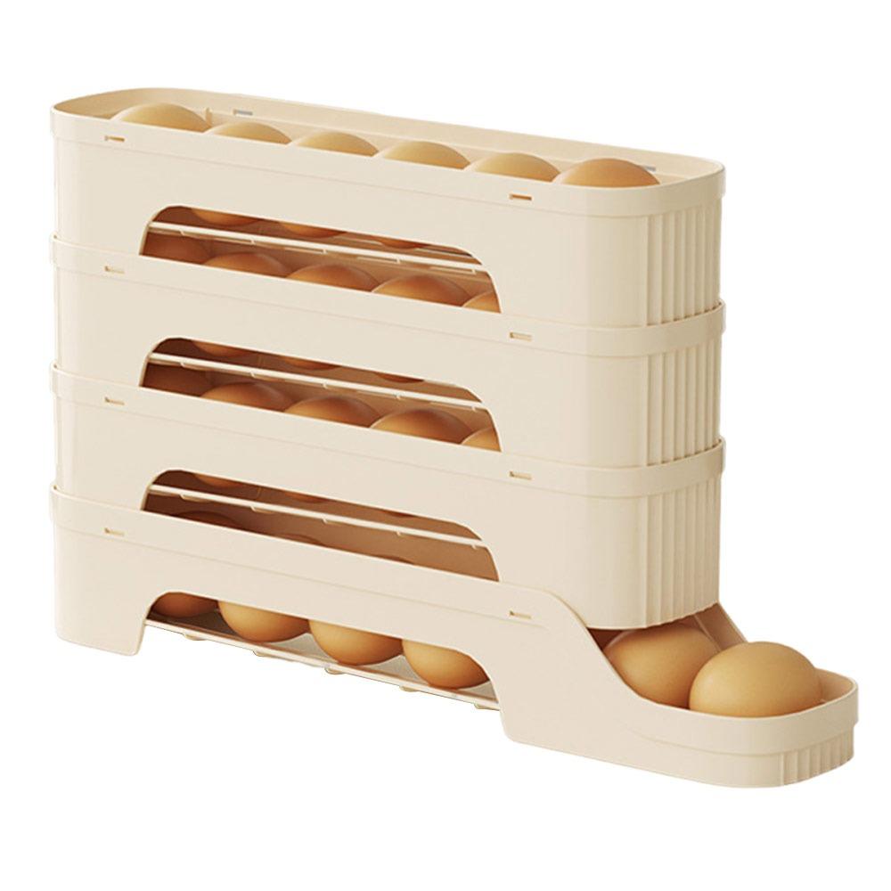 Large Capacity Automatic Egg Roller Slide Organizer Refrigerator Egg Storage Box  Kitchen