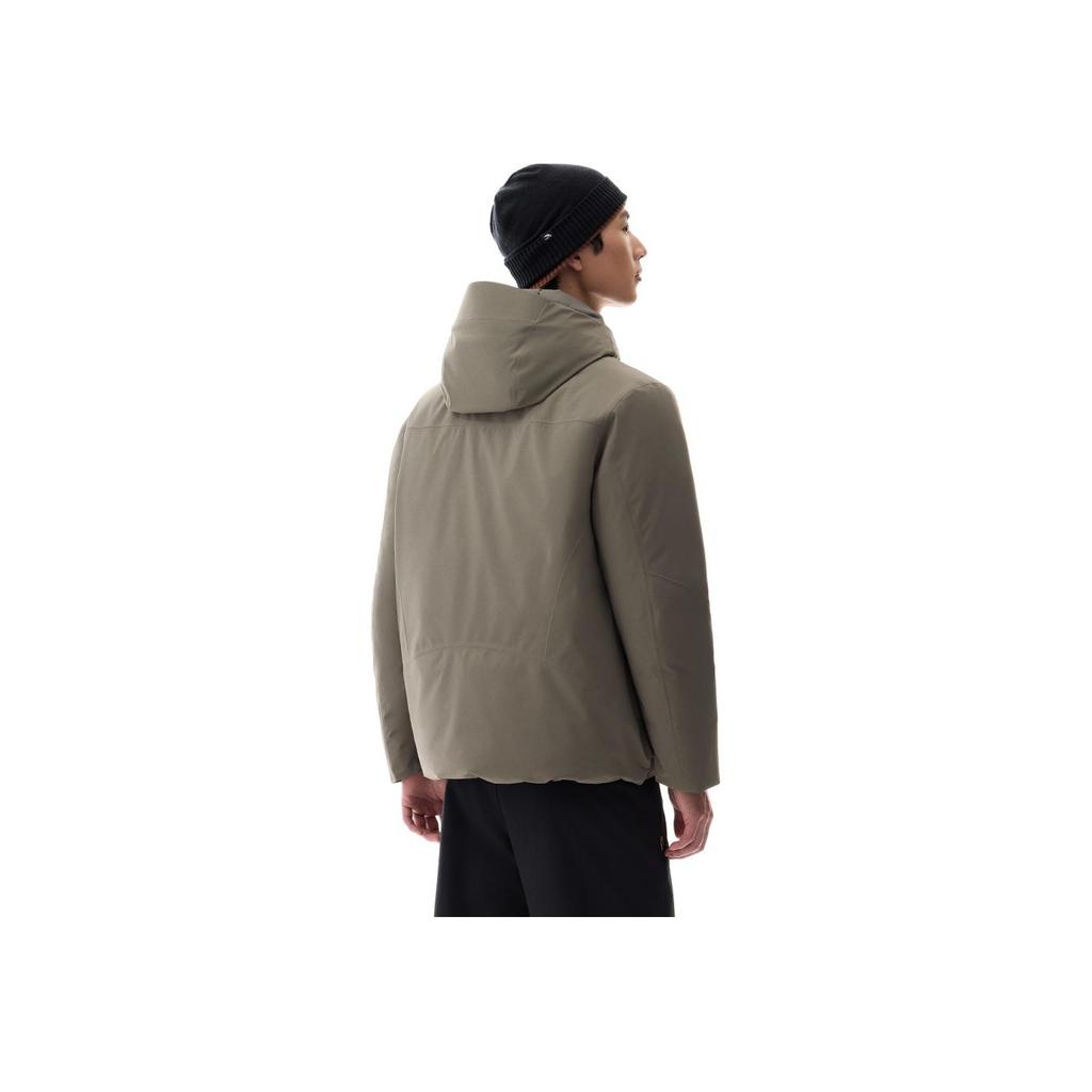 Anta Outdoor Series Letter Loose Hooded Zip Long Sleeve Down Jacket Men Upperwear Bronze 952446906-1