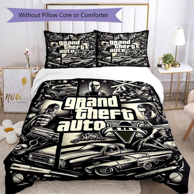 Gta Comforter Cover Set Suitable for Dormitory Machine Washable Christmas Gift