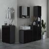 Wooden Bathroom Under Sink Cabinet With 2 Door Cupboard 60x30x60cm Black