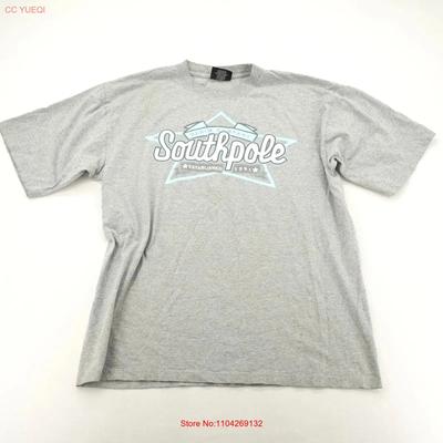 Southpole Grey Logo T Shirt Unisex S Size L Vintage Stretched Soft Streetwear Versatile Homme Casual Fashion Breathable