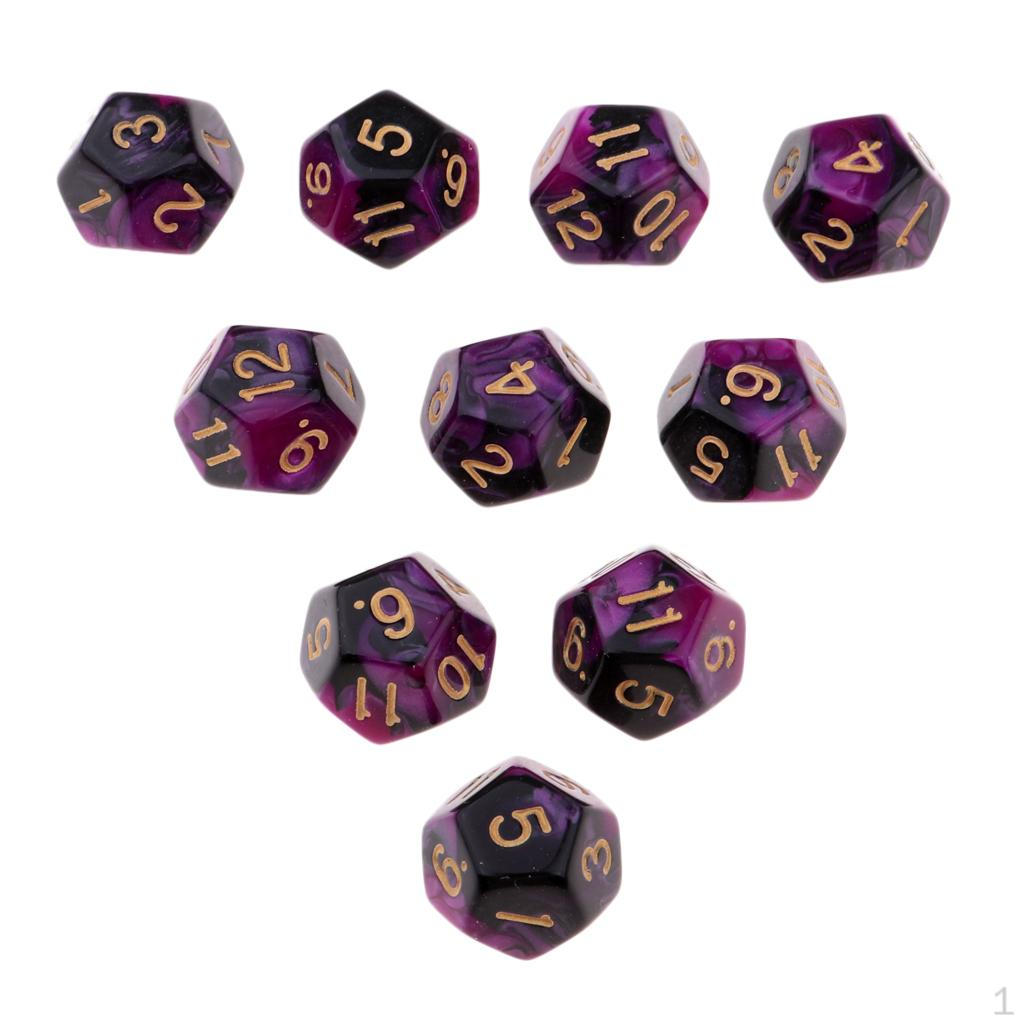 10 многогранных кубиков D12 для игры