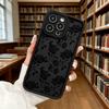 Черные Розы на Белом Чехле для Телефона для iPhone 17 16 15 14 13 12 11 Pro Max Plus, Защитный Гибкий Гелевый, Противоударный