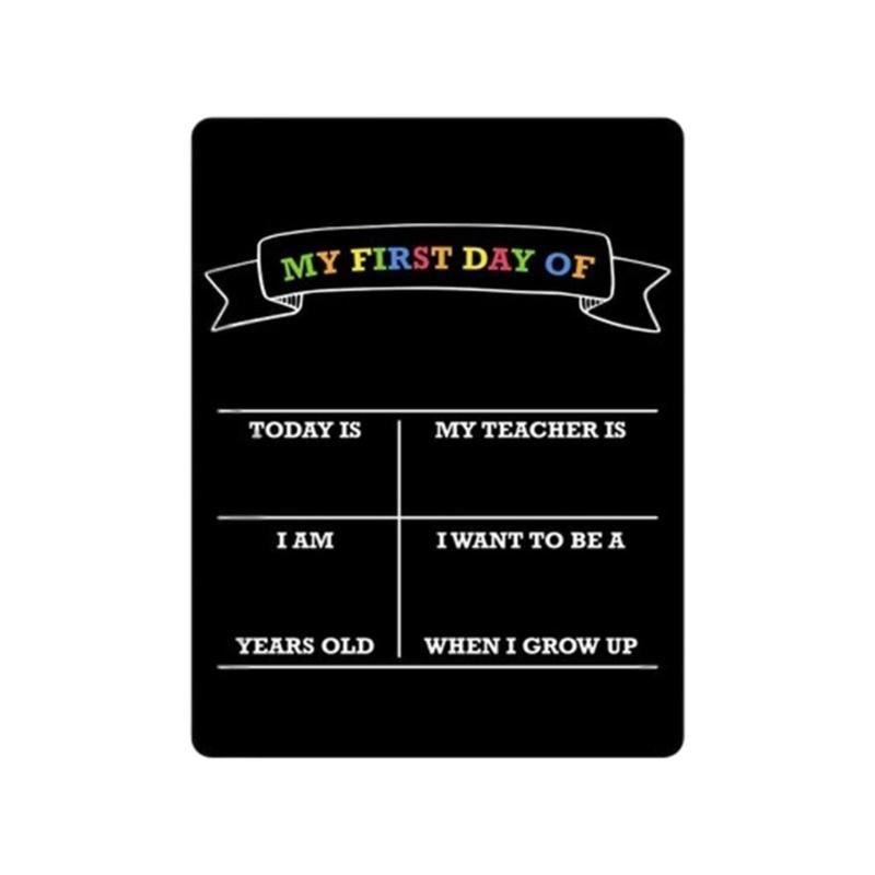 Back to School Board First & Last Day of Kindergarten Sign Double-Sided Erasable Chalkboard Message Board For Preschool