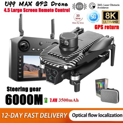 2025 Новый профессиональный GPS-дрон U99 с экраном камеры 8K ESC, RC, HD, аэрофотосъемка, 5G WIFI, FPV, обход препятствий, бесщеточный квадрокоптер, игрушка в подарок
