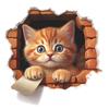 Наклейка на стену с мультяшным котенком «Ку-ку» для спальни, гостиной, прихожей, самоклеящаяся, съемная декаль