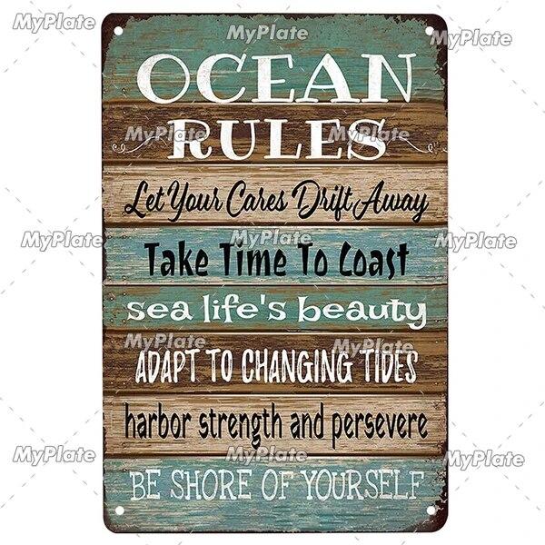 [MyPlate] Beach Metal Sign Vintage Plaque Tin Sign Plate Wall Decor For Bar Club Man Cave Art Painting Poster Gift