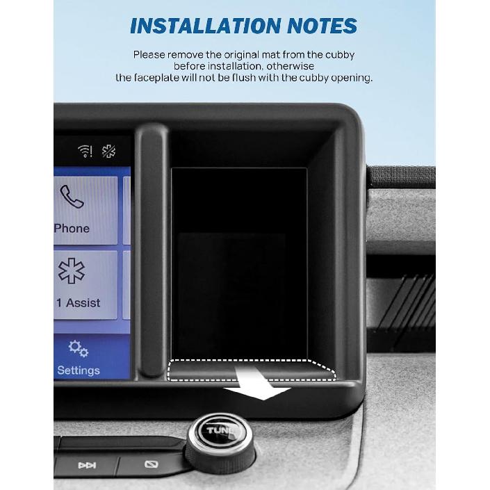JOYTUTUS Cubby Phone Mount Cubby Storage Compatible With Ford Maverick 2024 Truck Dash Cubby Ert Phone Holder & Storage Box Kit